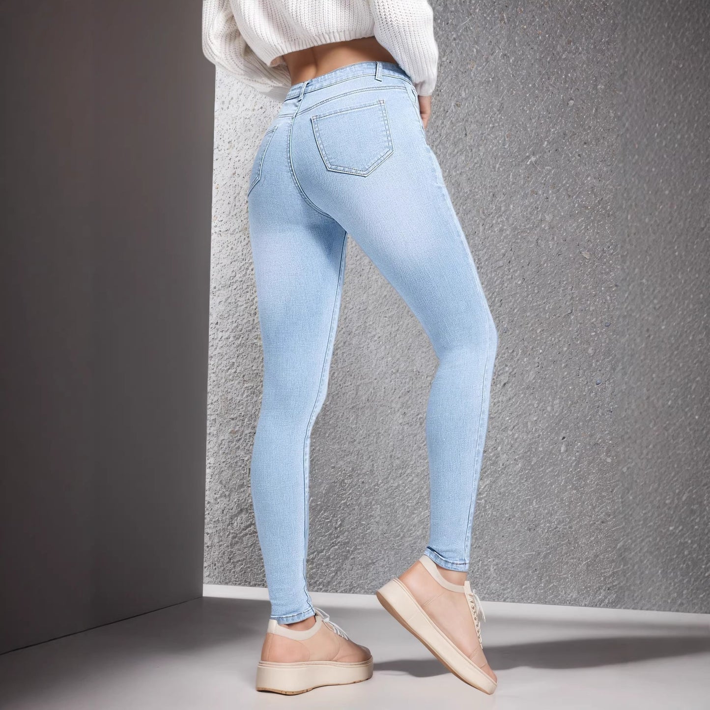 Stretchy Slim-fit Skinny Jeans High-waisted With Tummy-control Design