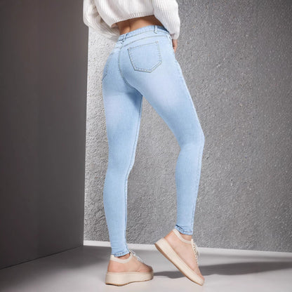 Stretchy Slim-fit Skinny Jeans High-waisted With Tummy-control Design