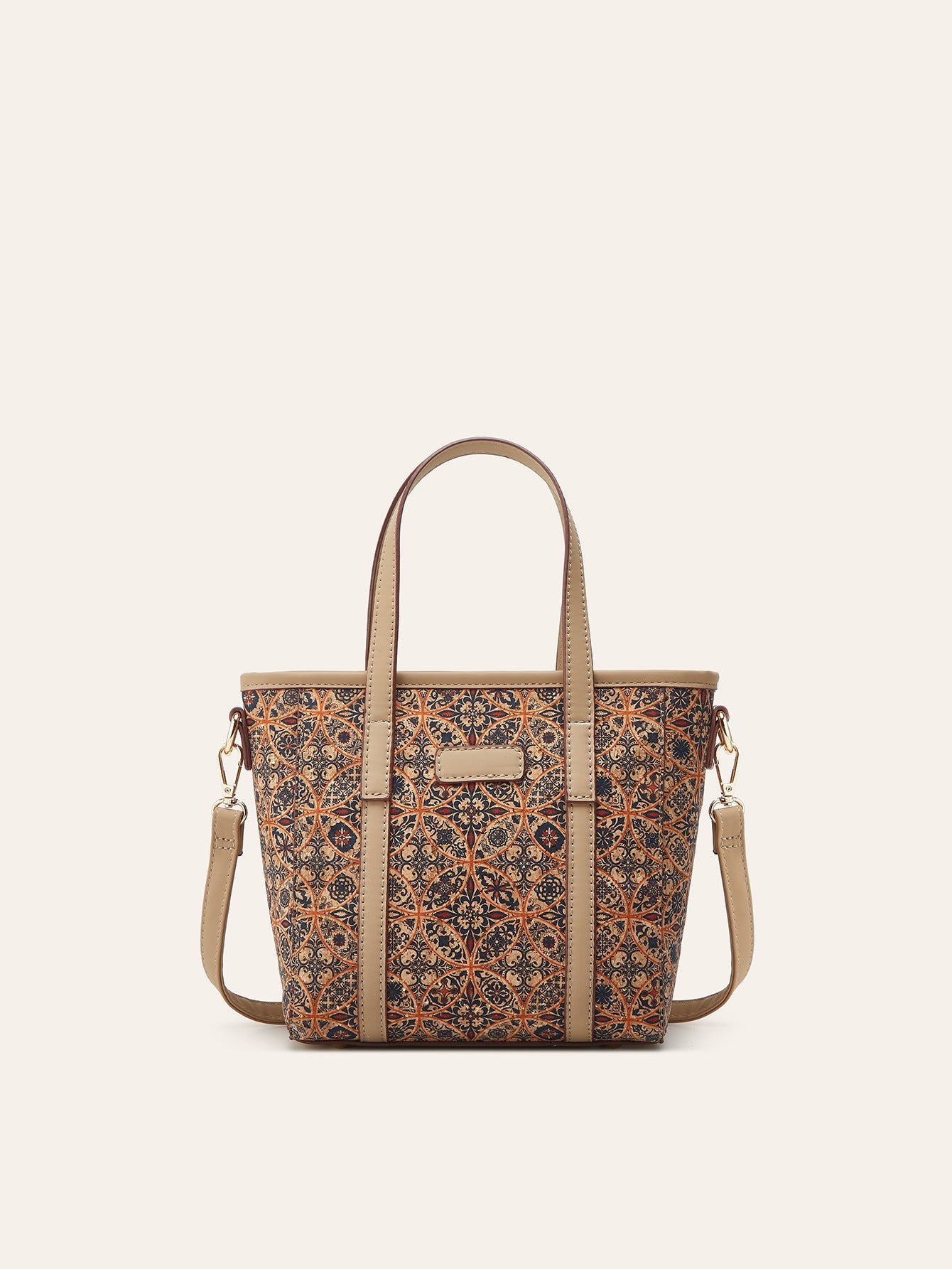 Printed Cork Bohemian Shoulder Tote Bag