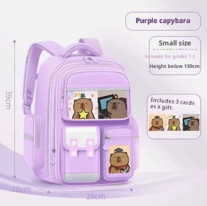 Capybara Backpack For Primary School Students Lightweight School Backpack