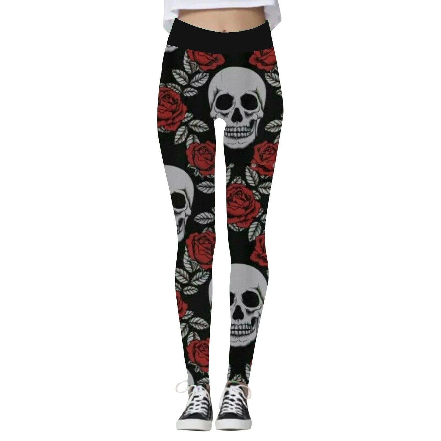 Halloween Women's Yoga Pants Pumpkin Skull