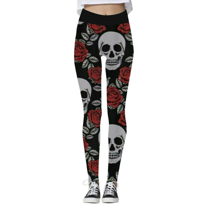 Halloween Women's Yoga Pants Pumpkin Skull