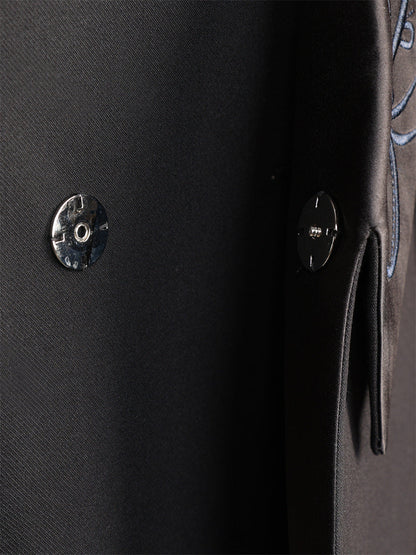 Luxury Satin Shawl Collar Floral Embroidered Tuxedo Suit