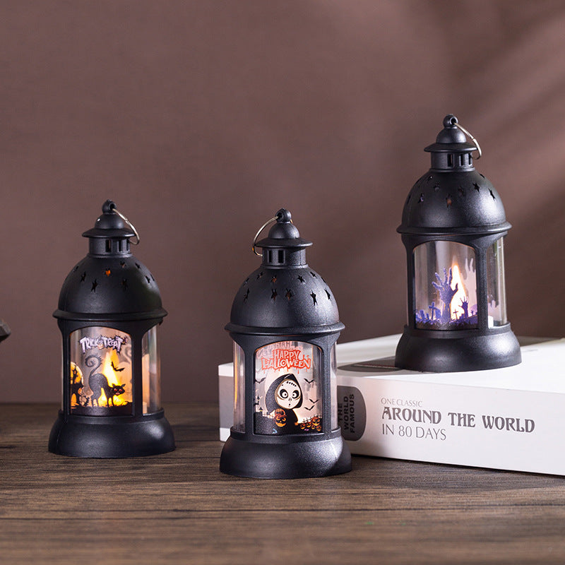 Halloween Decoration Pumpkin Lamp Portable Halloween Castle Wind Lamp Halloween Pendant Party Decoration Props