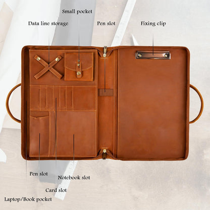 New Arrival Vintage-Style Briefcase Made From Full-Grain Crazy Horse Leather