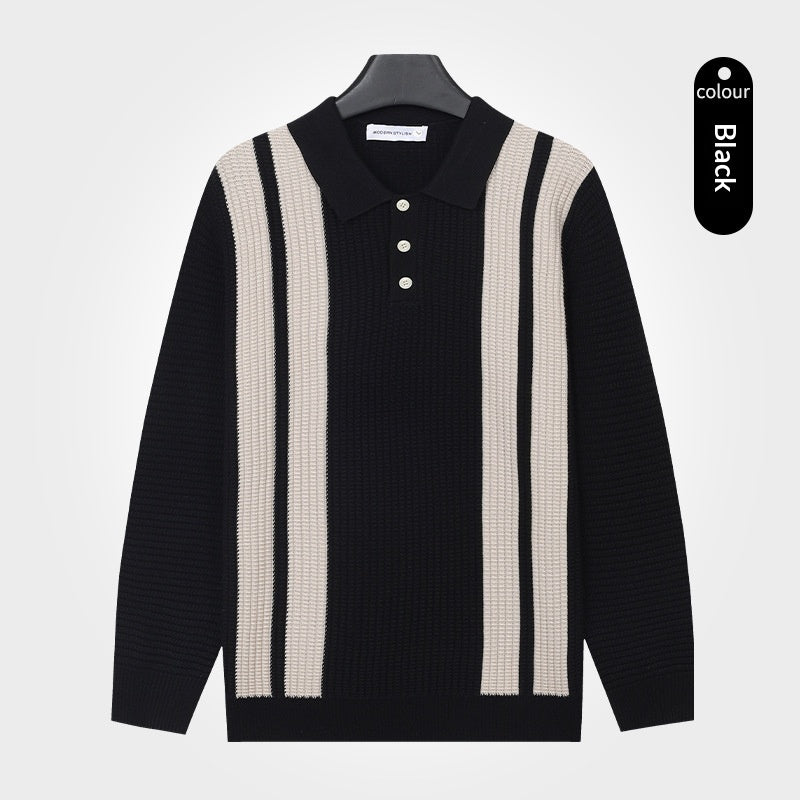 Mens Long-sleeve Knitted Casual Warm Top