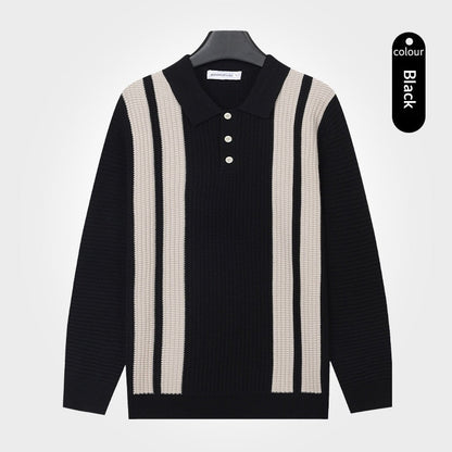 Mens Long-sleeve Knitted Casual Warm Top