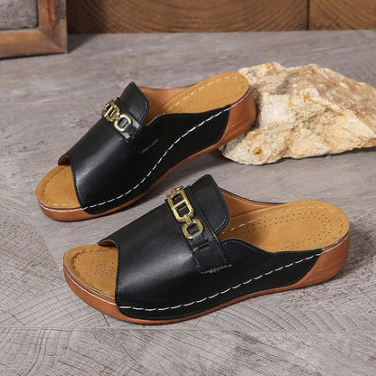 Fashionable Plus-Size Womens Thick-Soled Sandals