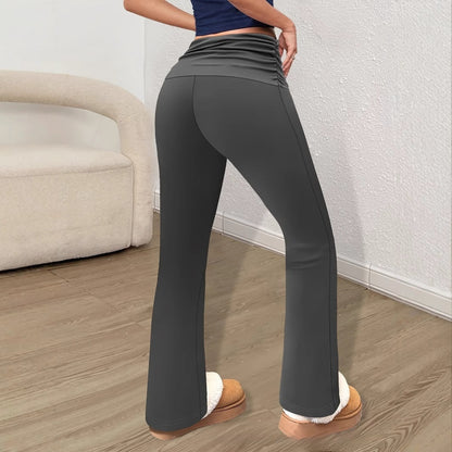 Personalized Knit Leggings With A Ruched Fold-over Waistband