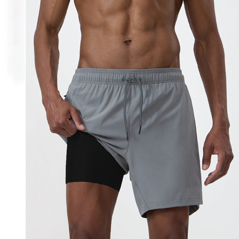 European And American Men's Sports Shorts, Outdoor Running Pants, Men's Fitness Training Pants, Moisture-Absorbent, Quick-Drying Loose Shorts