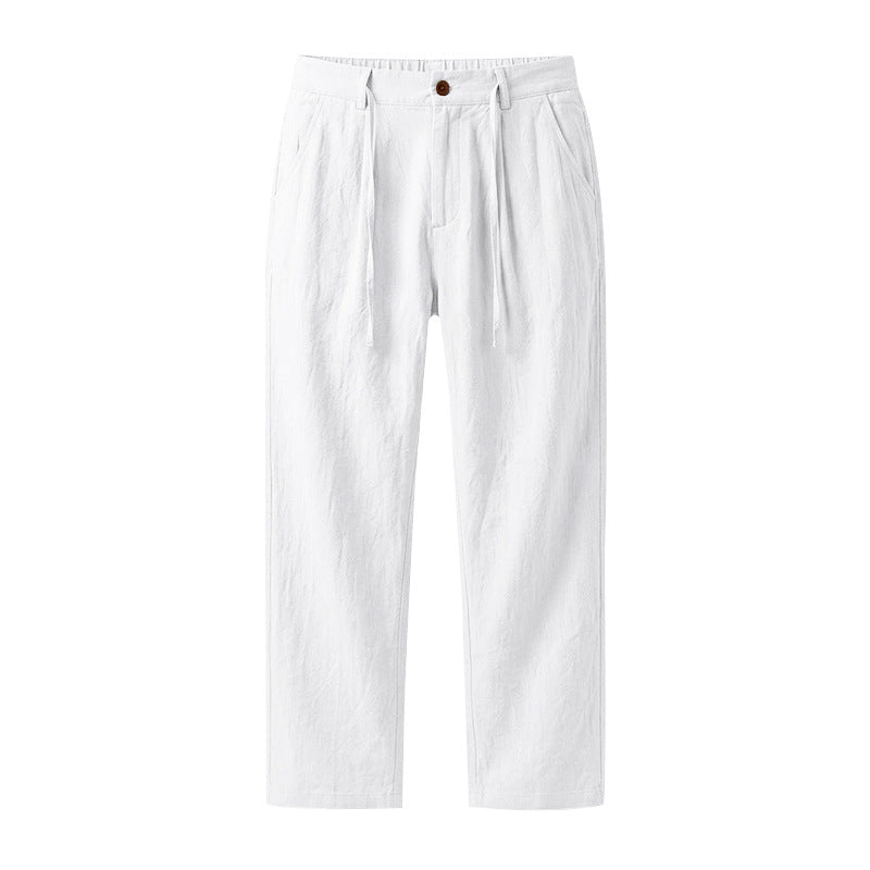 Loose-fit Mens Casual Straight-leg Trousers