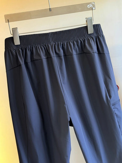 Men Quick Dry Functional Casual Pants Stretch Zipper Pocket Trousers Business Commute Outdoor Athletic Pants Early Fall Wear