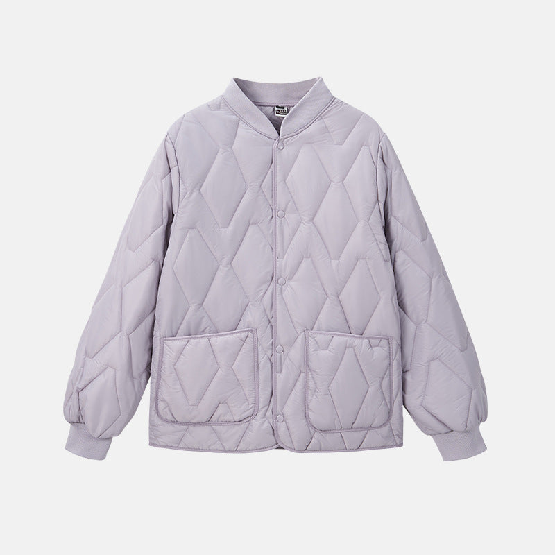 Womens Winter Warm Long-Sleeve Cotton-Lined Loungewear Unisex Cotton-Padded Jacket