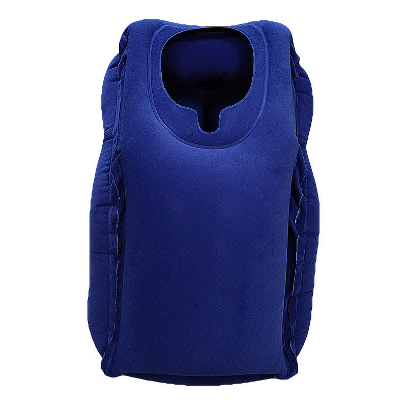 Inflatable Travel Neck Pillow with Arm Support – Portable Nap Cushion for Flights & Office