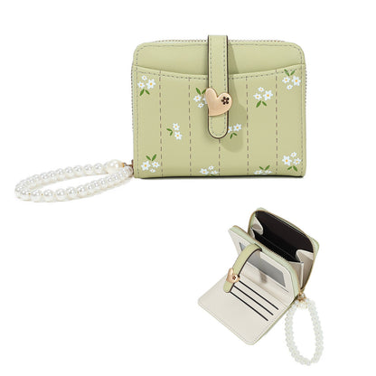 Womens Short PU Creative Floral Wallet