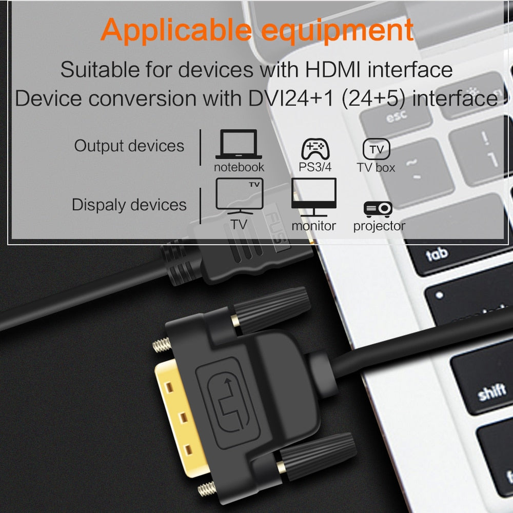 DVI male to female gold-plated