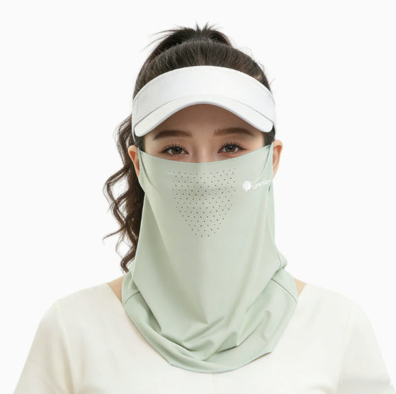 Ice Silk Sun-Protective Face Mask For Women Summer Full-Face UV-Proof Outdoor Golf Cycling Neck-Protecting Mask, Sun-Shading Veil