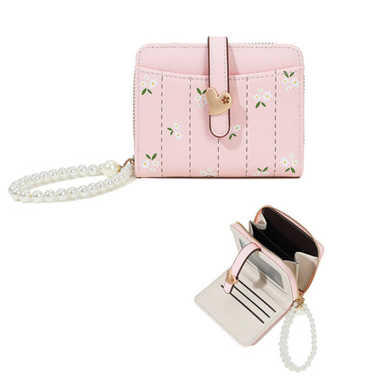 Womens Short PU Creative Floral Wallet