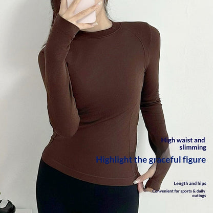 Long-sleeve Breathable Workout Top For Outdoor Yoga