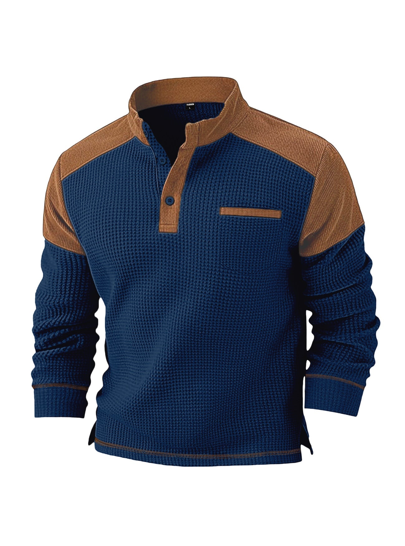 Mens Casual Corduroy Hoodie With A Stand-up Collar And Long Sleeves