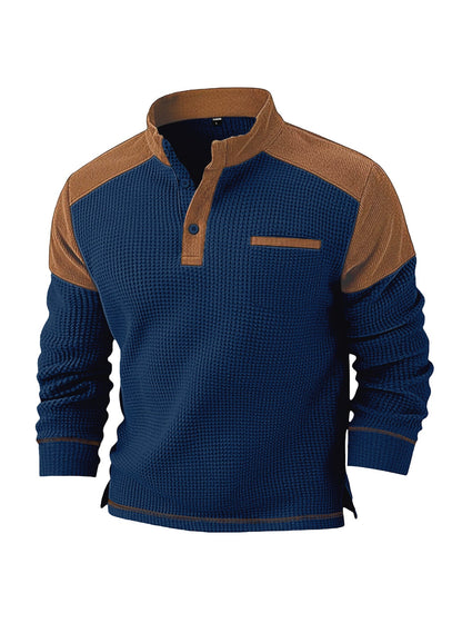 Mens Casual Corduroy Hoodie With A Stand-up Collar And Long Sleeves