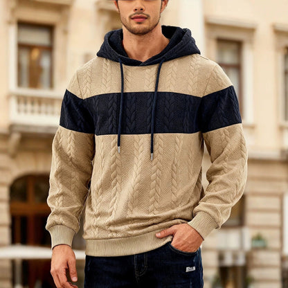 Mens Color-Block Loose-Fit Jacquard Sweatshirt