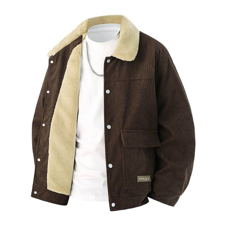 Mens Thickened Lapel Jacket Coat