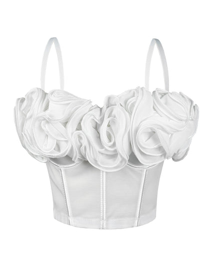 New Three-Dimensional Flower Fishbone Bra Pure Desire Tube Top Mesh Breathable Inner Fishbone Top Sexy Suspender Belt