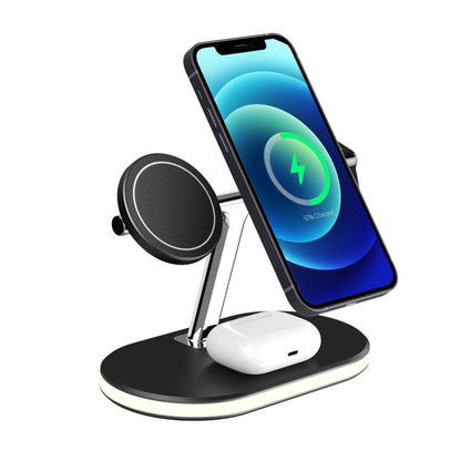 Three-in-one Magnetic Wireless Fast Charging Night Light Bracket