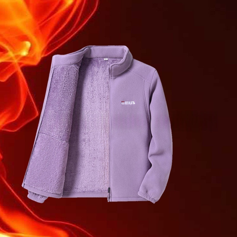 Fleece-lined Heavyweight Polar Fleece Windproof And Warm Stand-collar Jacket