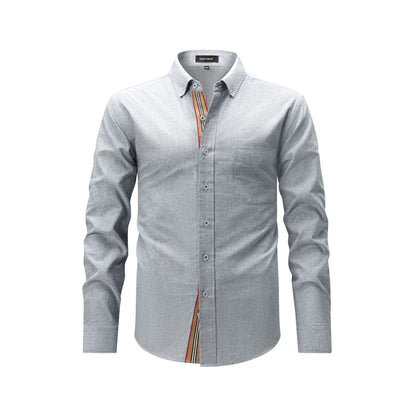Mens Casual Fashion Shirt With Woven Trim
