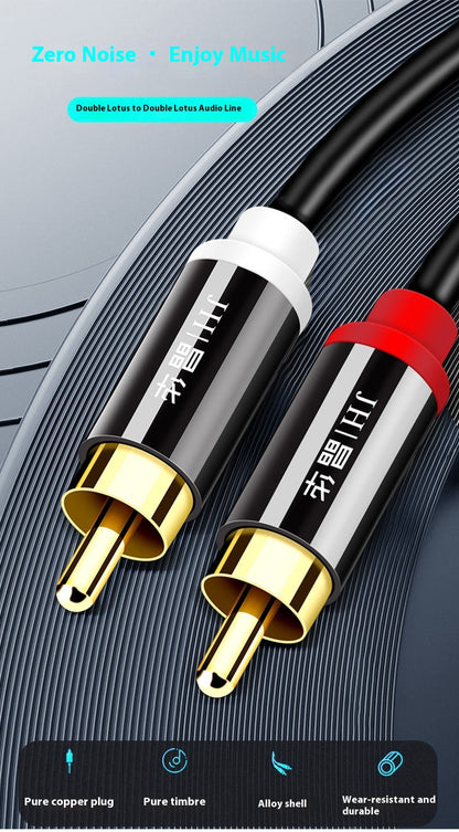 Two-to-two Double-connected Flower Head Audio Cable 2RCA Computer Connection TV Audio Speaker Cable