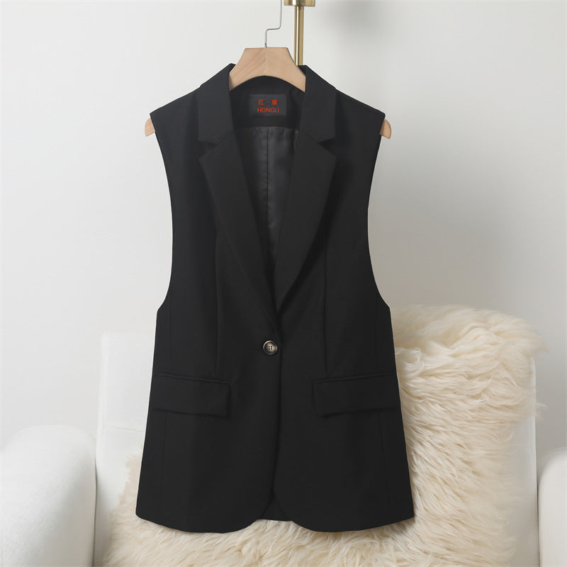 Womens Fashionable Slim-Fit Versatile Split-Panel Vest