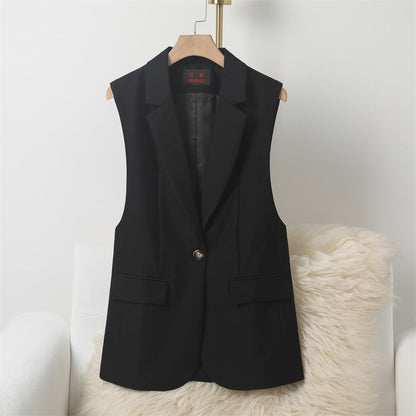 Womens Fashionable Slim-Fit Versatile Split-Panel Vest