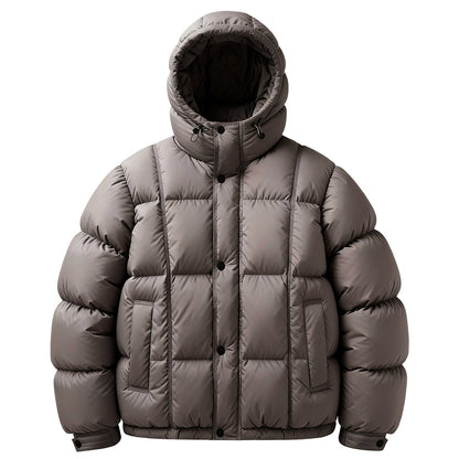 Men's Casual Loose-Fitting Hooded Down Jacket
