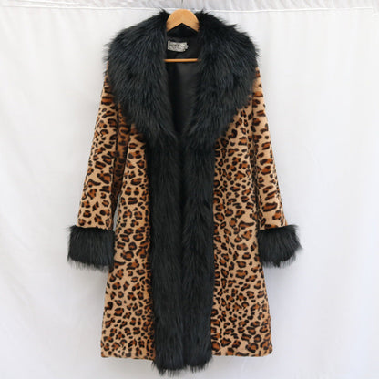 Womens Coat With A Large Fur Collar Warm Trench Coat Loose Fit