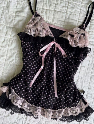 Casual Lace Bow Slimming Versatile Camisole Top