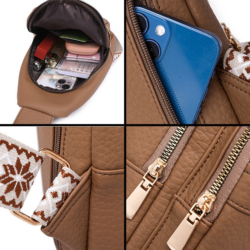 Large-capacity Multi-layer PU Soft Leather Shoulder Bag