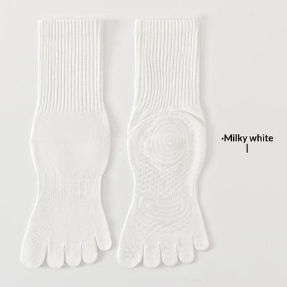 SpringSummer Yoga Socks Five-Toe Mid-Calf, Non-Slip