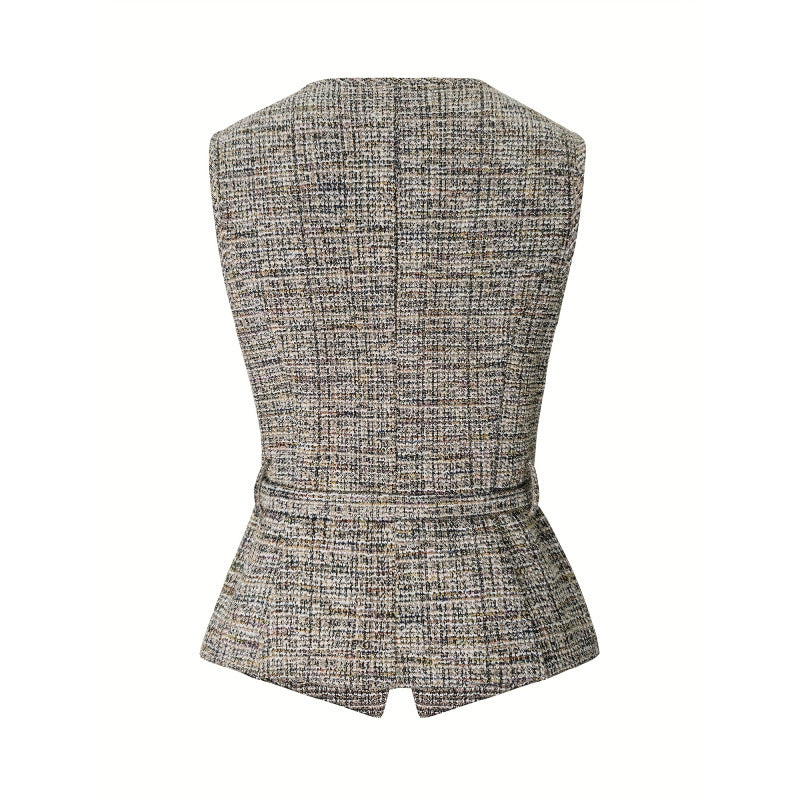 Waist-Cinching Belted Cardigan Vest