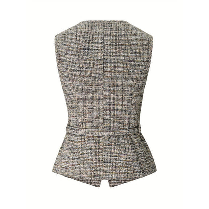 Waist-Cinching Belted Cardigan Vest