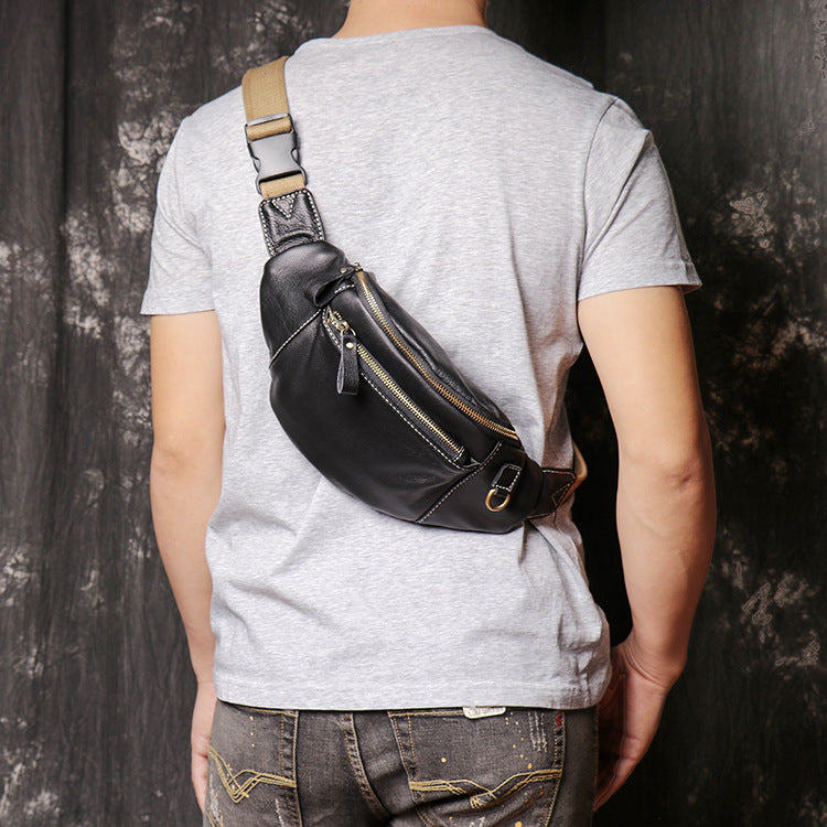 Solid-color Multi-functional Men's Chest Bag