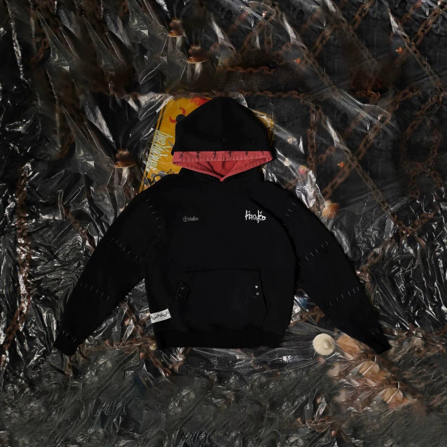 American Dark-style Embroidered Loose-fitting Unisex Hoodie