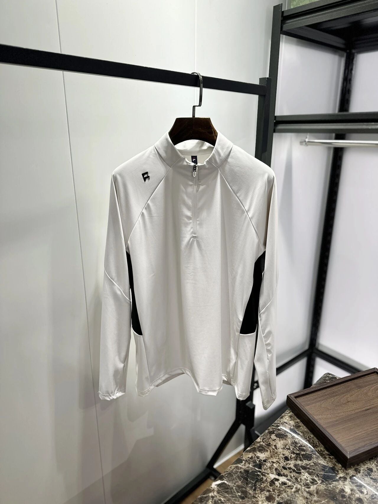 Men's Half Zip Stand Collar Long Sleeve T-Shirt Quick Dry Breathable Color Block Athletic Top With Side Pockets UPF Sun Protection Outdoor Running Hiking Cycling Gym Performance Pullover