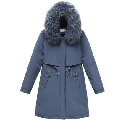 Womens Mid-length Padded Winter Parka Coat