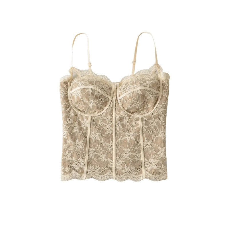 Womens Slim-fit Camisole With Built-in Padding Sheer And Alluring Base Top