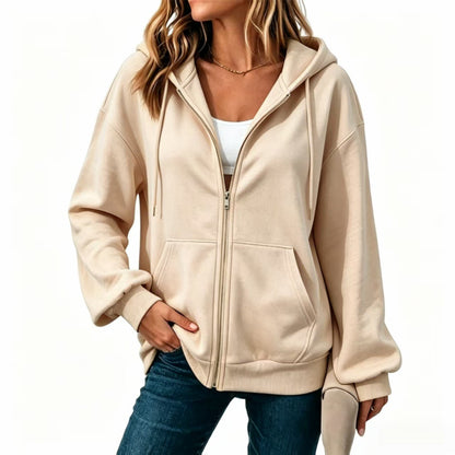Casual Cardigan With Dropped Shoulders And Long Sleeves