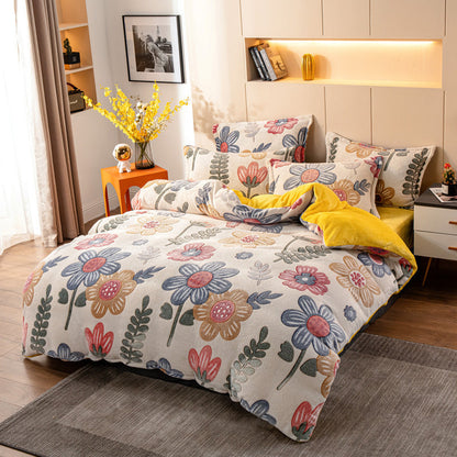 Four-piece Velvet Bedding Set Warm Milk Velvet