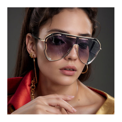 New European And American-style One-piece Oversized Frog-shaped Sunglasses