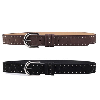 Leopard-print Rivet Women's Belt